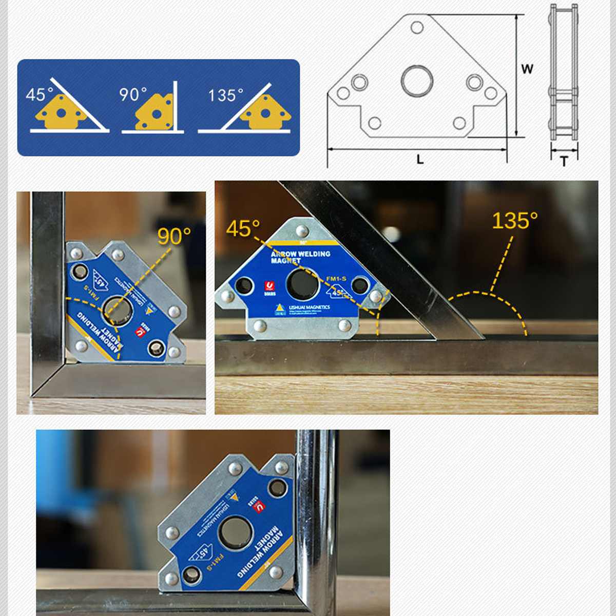 2/4PCS Arrow Strong Magnet Weld Holders Magnetic Welding Fixer Angle Soldering Positioner 55LBS 110LBS 165LBS