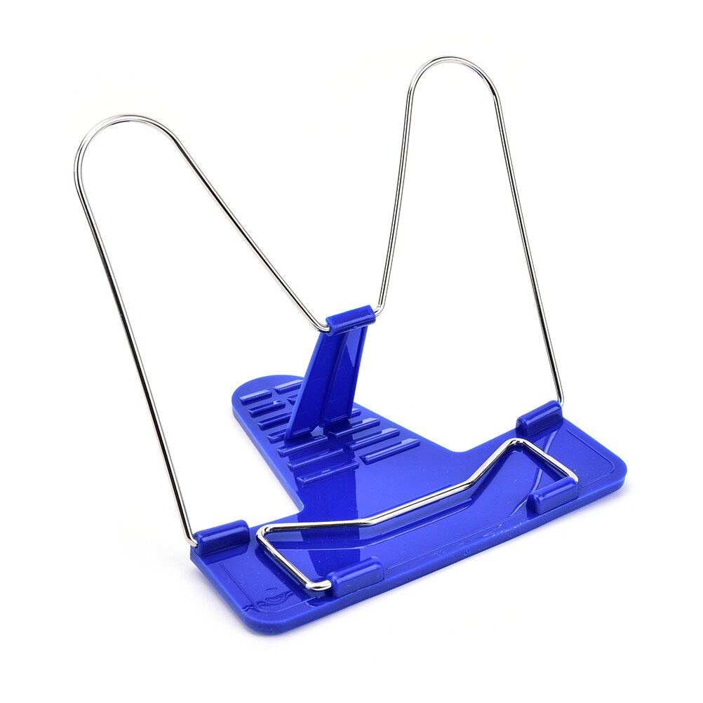 1Pcs Foldable Reading Book Stand Adjustable Document Book Holder Base Reading Bookshelf Recipe Shelf Office School Supplies: Blue