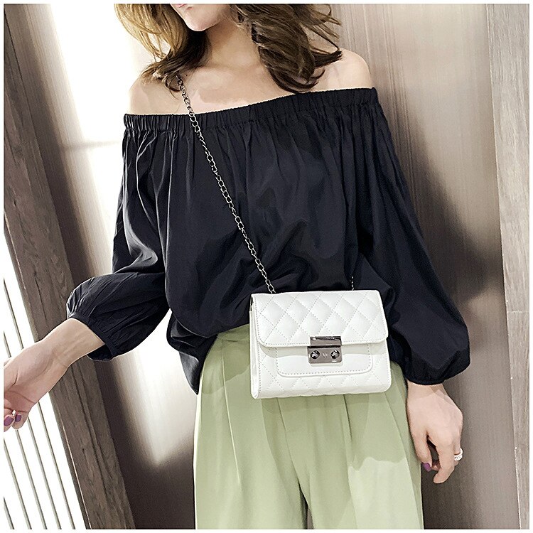 Carteras cruzadas para mujer antirrobo Cartera de viaje en una cadena de cuero de PU