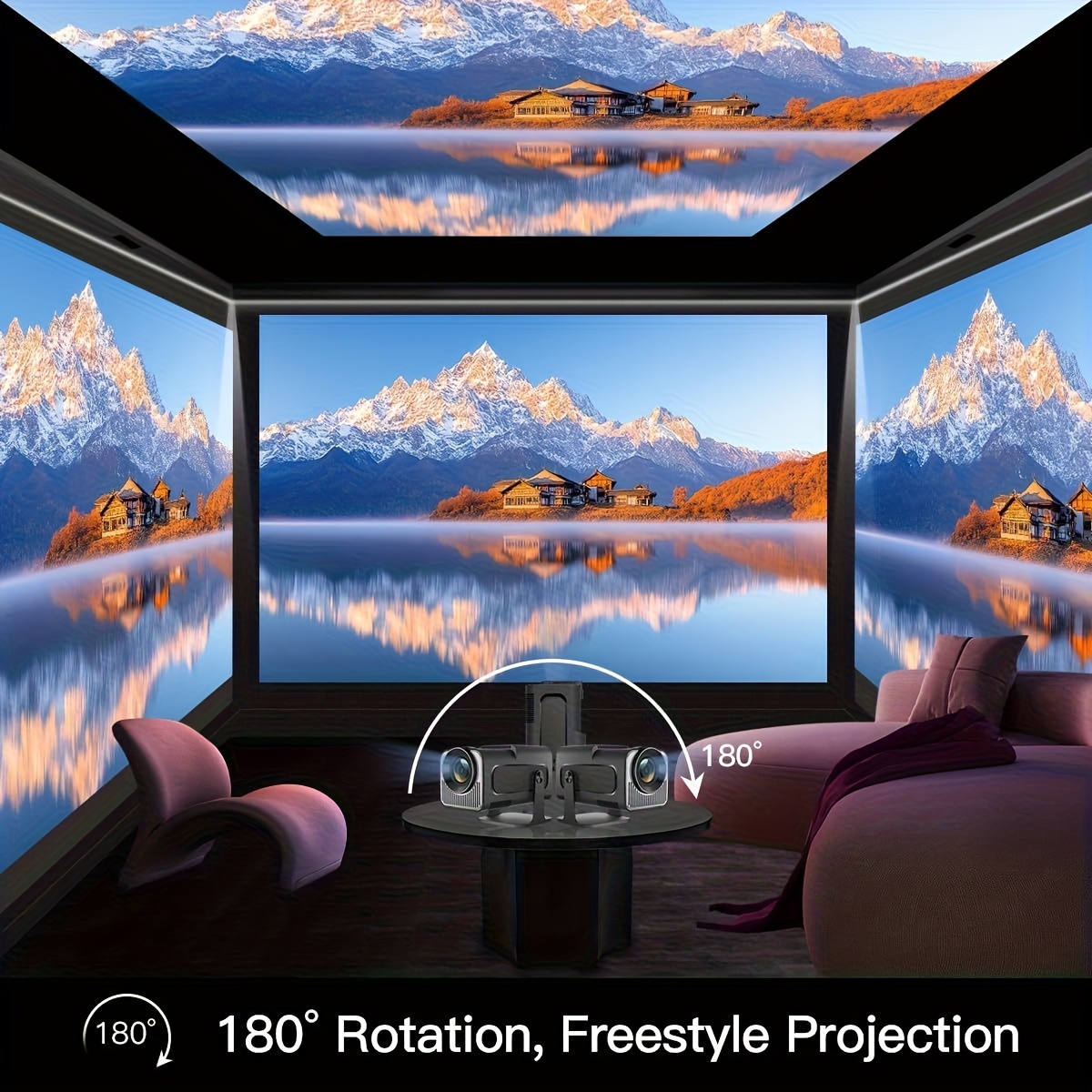 HY320mini Portable Mini Projector for Home Theater, Adjustable Screen That Rotates 180 Degrees -  hy300 Projector