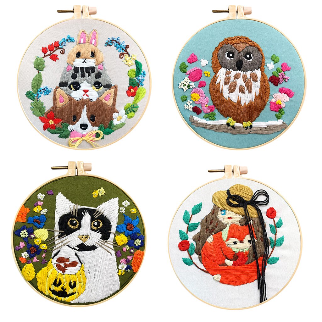 Beginner Embroidery Kit Hand Embroidery Kit with Embroidery Hoops in