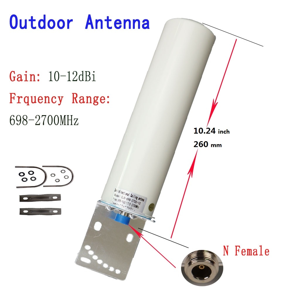 Zqtmax 12DBi Omni Outdoor Antenne Voor 2G 3G 4G 800 900 1800 1900 2100 2600 Gsm Dcs repeater Cellulaire Mobiele Signaal Versterker