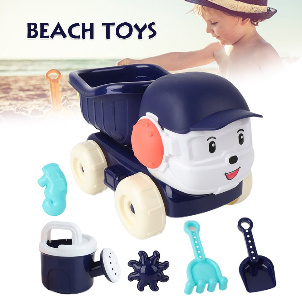 Outdoor Beach Toys Set for Children Cartoon Beach Car Sand Shovel Templates Shower Water Toy Great Reusable SEC88