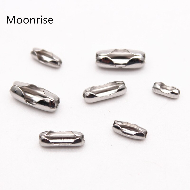 100Pcs Rvs Ball Chain Connector Clips Sluitingen Past For1.5/2/2.4/3.2 Mm Ball Chain