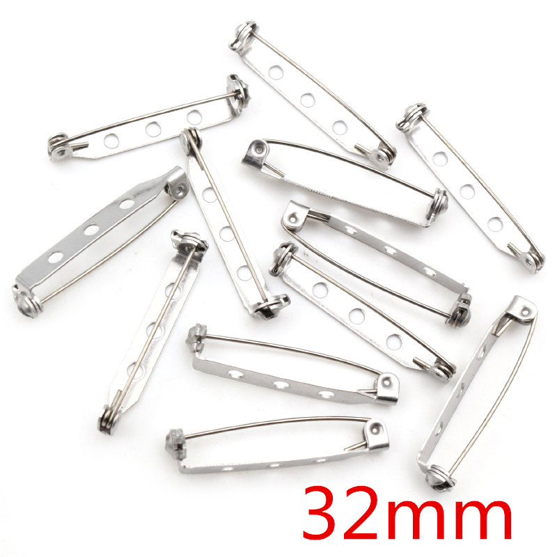 20 piezas 14 17 19 20 25 32 38mm 316 broches de acero inoxidable broches de seguridad broches configuración en blanco para DIY suministros de fabricación de joyas: Plata