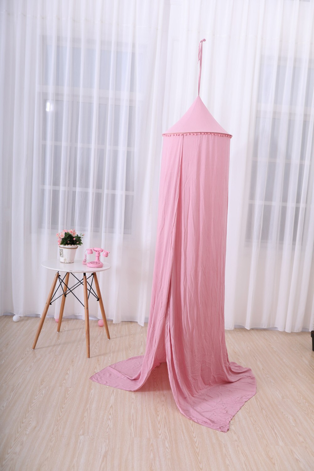 portable Foldable Baby Bed Tent Bed Canopy Netting Indoor Mosquito Net princess bed canopy for kids room decration: pink