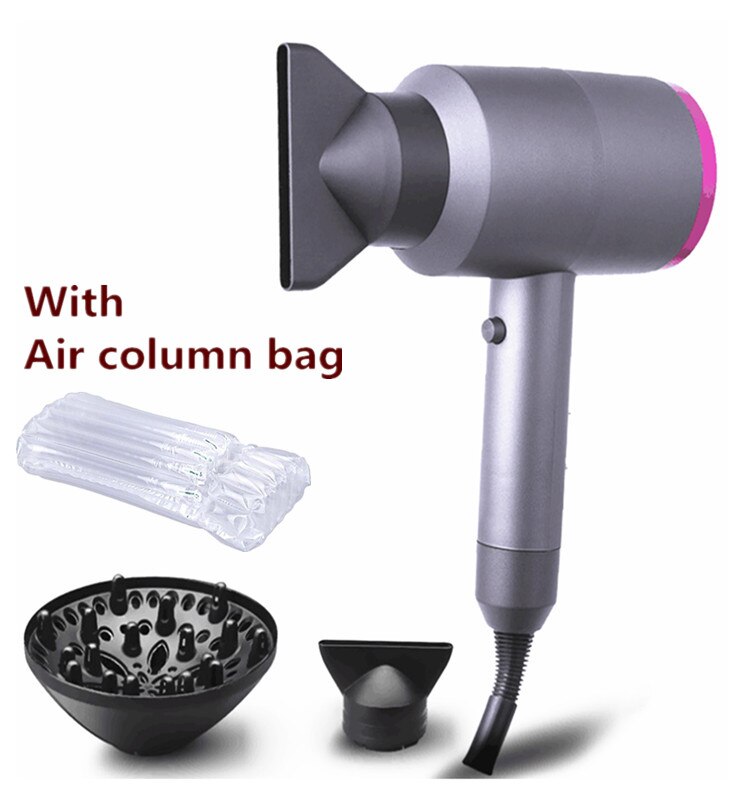 3 in 1 Salon Hair Dryer Styler Large Power Hair Repairing Hair Volumizing Ion Air Blower Constant Temperature 3 Nozzles Fast Dry: Black with bag / EU