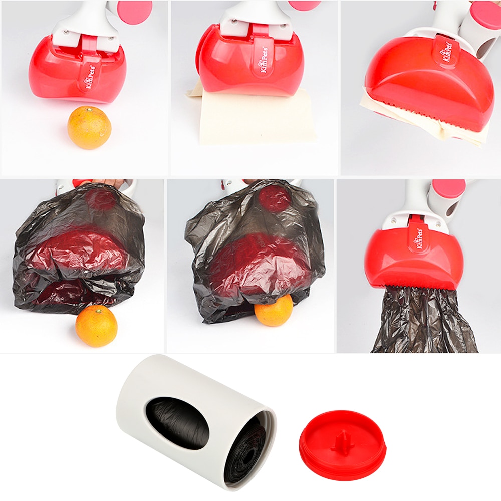 NICEYARD 2 In 1Pet Outdoor Pick Up Excreta Cleaner with 1 Roll Decomposable Bags Dog Pooper Scoop Shovel Pet Accessories