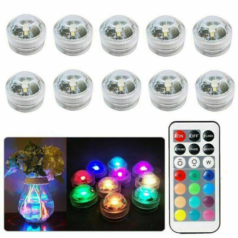 IP68 Waterproof Battery Operated Multi Color Submersible LED Underwater Light for Fish Tank Pond Swimming Pool Wedding Party