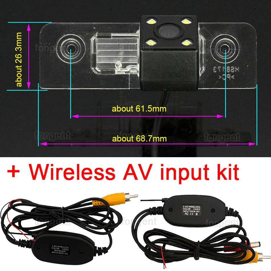 Rear View Backup Omkeren Parking Camera Voor Ford Fiesta St Klassieke Ikon 2002 2003 2004 2005 2006 2007 Auto accessoires: 4led Wireless