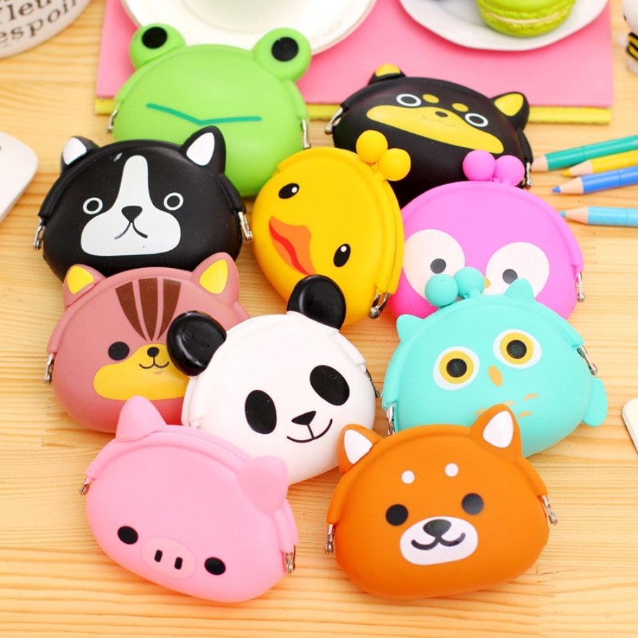 Girls Mini Silicone Coin Purse Animals Small Change Wallet Purse Women Key Wallet Coin Bag For Children Kids # DD