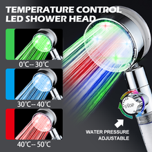 Alcachofa ducha LED con control de temperatura Cambio de 3 colores Flujo de agua ajustable alcachofa ducha alta presion con filtro reemplazable accesorios baño