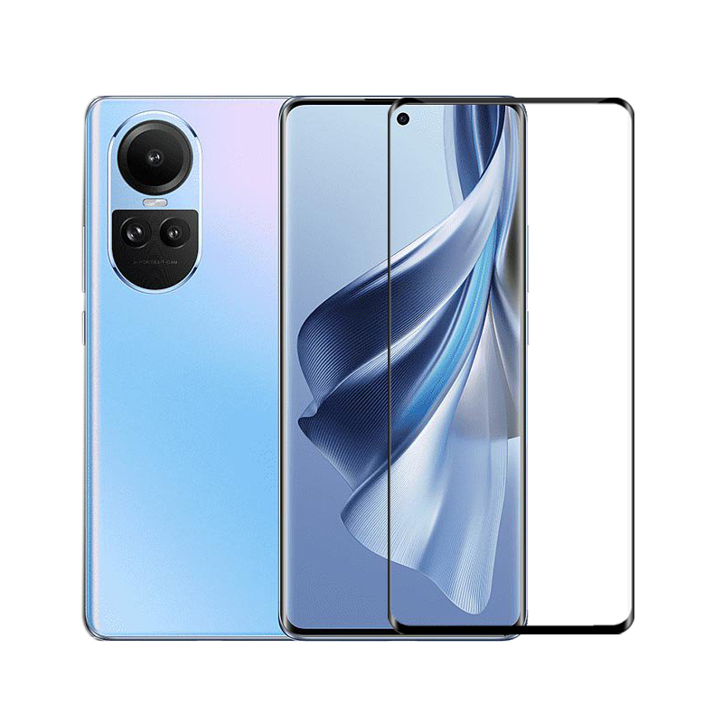 Vetro a copertura totale per OPPO Reno 10 5G Vetro dello schermo Reno 10 Vetro temperato Pellicola protettiva per telefono 3D Reno 10 Vetro