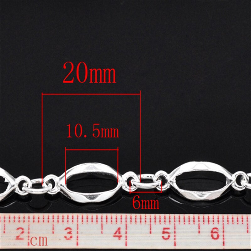 1M Doreen Box Links-Opened Chains Alloy Oval Bronze Silver Color For DIY Necklace Bracelet Jewelry Making Findings: 2