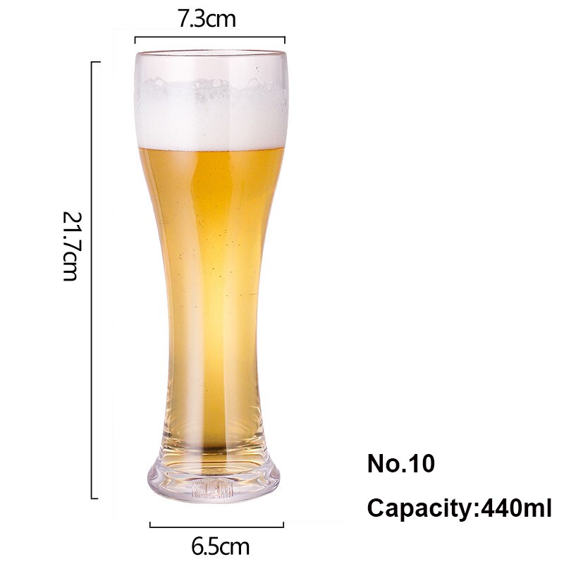 Large Capacity Acrylic Beer Mug Glass Transparent Plastic Anti Bar Glass 400-600ml Juice Cup Draught-beer Cup: 10