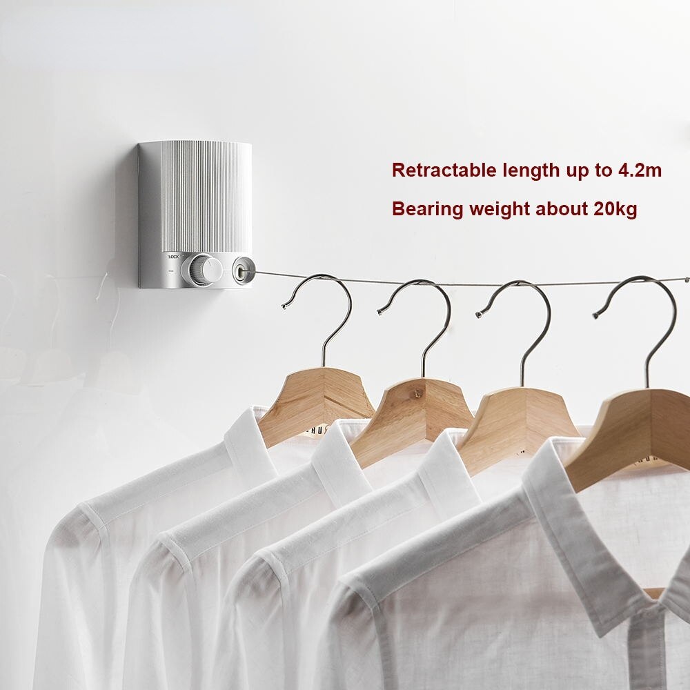 Intrek – étendoir à linge rétractable, cintre mural Invisible, pour l&#39;intérieur et l&#39;extérieur