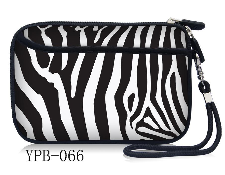 Bedste pris 2.5 " ekstern usb-harddisk-disk bære mini usb-kabel-etui cover pose øretelefontaske til pc bærbar: Zebra striber