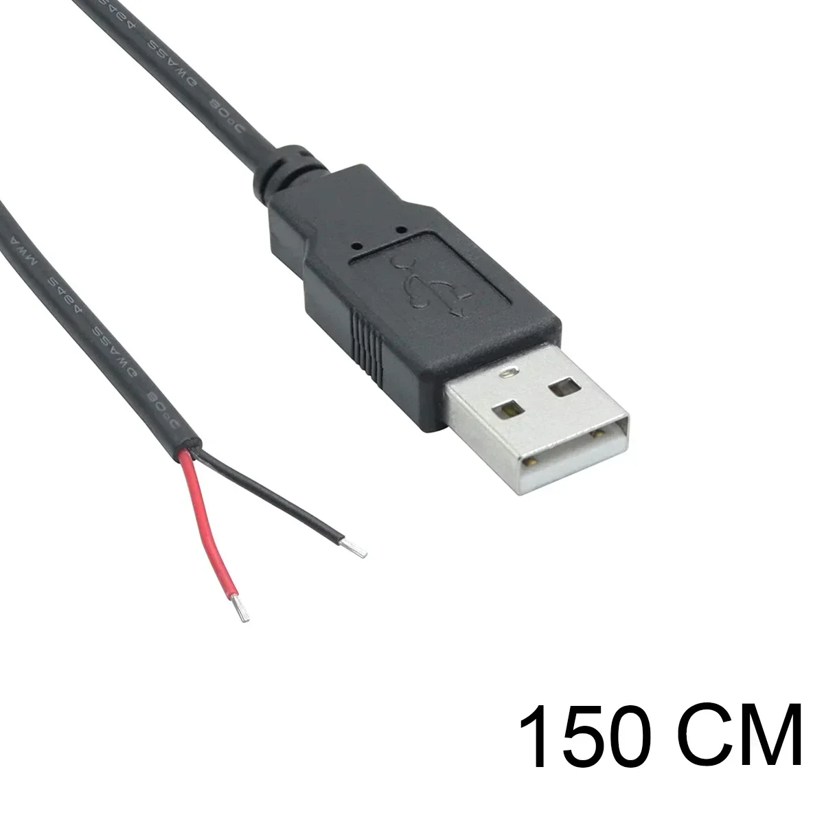Cable USB Pigtail macho hembra Cable de alimentación pelado conector de repuesto de 12V para tira LED USB reemplazar reparación ventiladores altavoz: Castaño