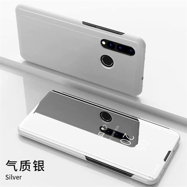 For Huawei Honor 10i Case Luxury Smart Mirror Flip Clear View Cover On Honor10i HRY-LX1T Accessory For Honor 20i Fundas Coque: Honor 20i / Silver