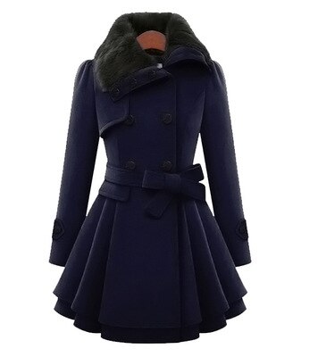 S-5XL Vrouwen Winter Slanke Lange Wol Sherpa Jas Double Breasted Gewatteerde Koreaanse Kasjmier Jas Engeland Stijl Plus Size Geul