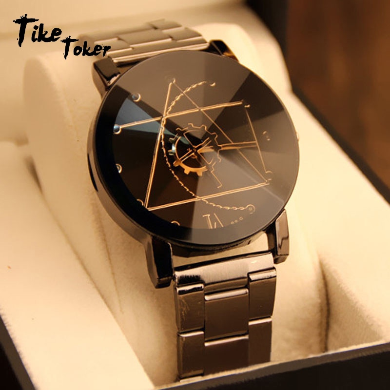 TIke Toke, Luxe Paar Horloge Rvs Horloge voor Man Quartz Analoog Horloge Orologio Uomo Sales