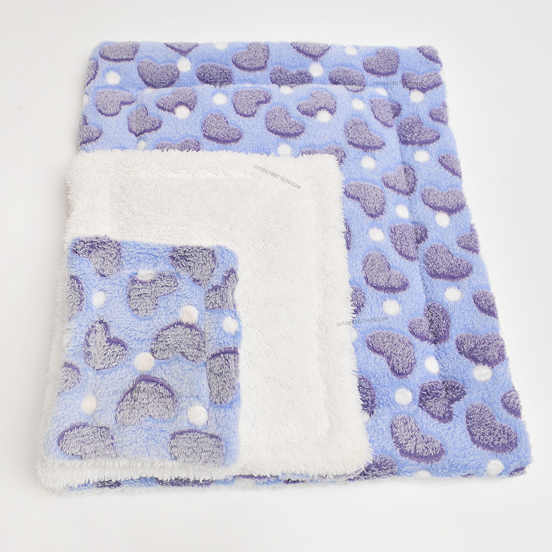 Estera para dormir para hámster, cama de conejo, cama para gato, manta gruesa de pelo suave, manta lavable para el hogar, manta con patrón cálido, suministros para mascotas: M / Caqui oscuro