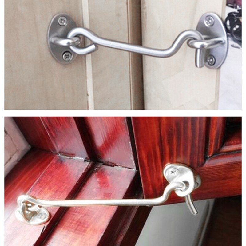 Stainless Steel Cabin Hook Eye Shed Gate Door Latch Silent Holder 3inch Window Cabin Hook And Eye Latch Lock Shed Gate