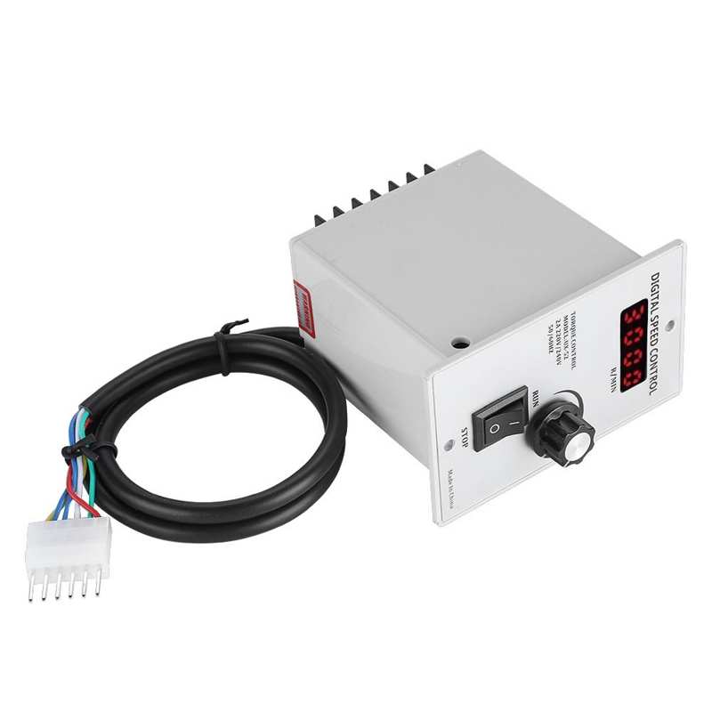 AC 220V 50Hz 400W Digital Adjustable Motor Speed Controller Pinpoint Regulator 1450rpm Stepless Plc Motor Speed Controller