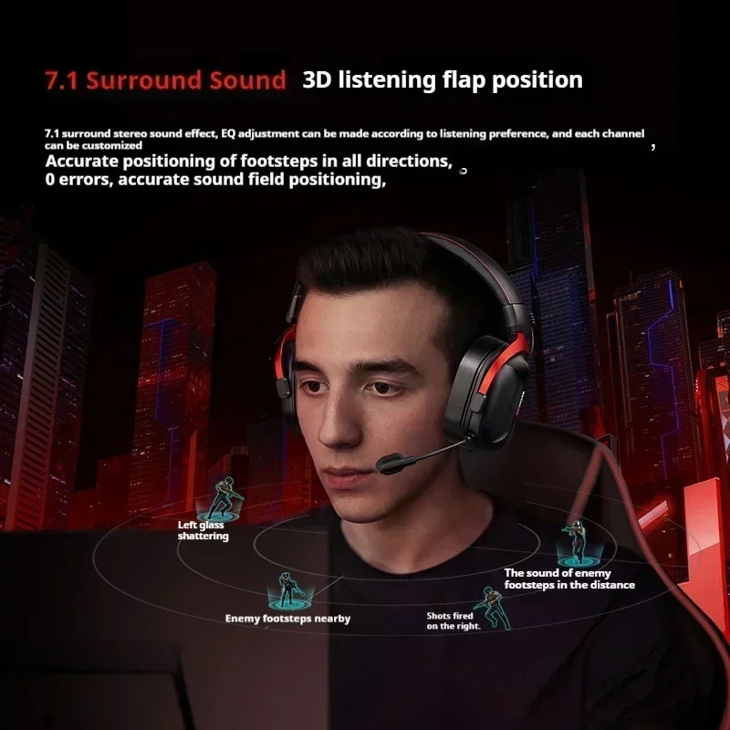 MCHOSE S9 Pro e-sport casque de jeu 3 modes sans fil en alliage d'aluminium AI réduction du bruit casque de jeu accessoire de jeu personnalisé