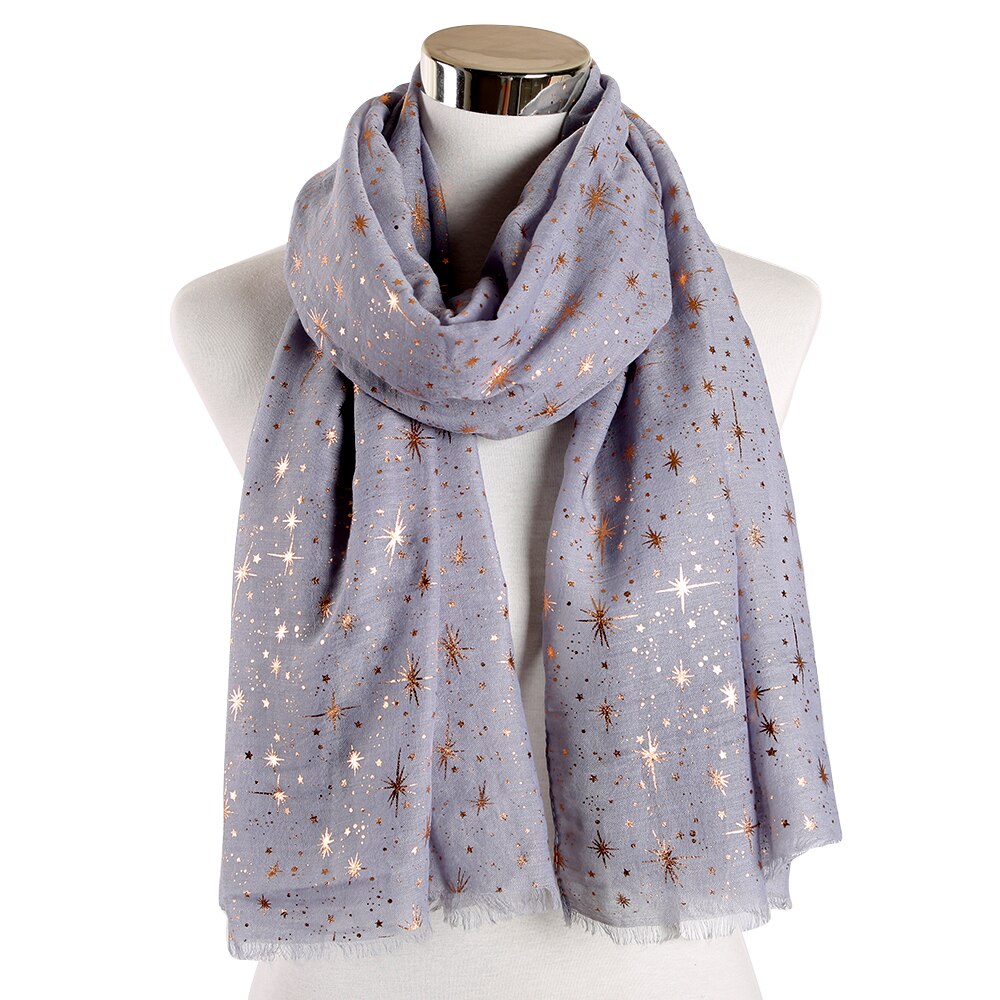 FOXMOTHER Autumn Shawl Rose Gold Foil Star Print Scarf Galaxy Scarves Birthday Bridesmaids Scarf