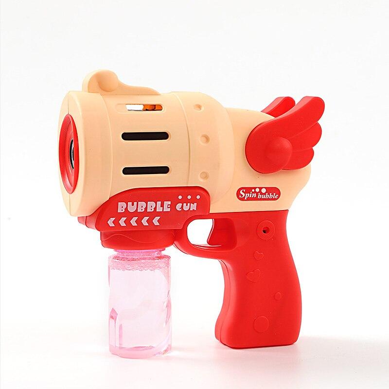 Cute Automatic Bubble Machine Kids Princess Game Toy Outdoor Child Soap Bubble Blower Machine Magic Guns Bride Wedding Bubbles: Red