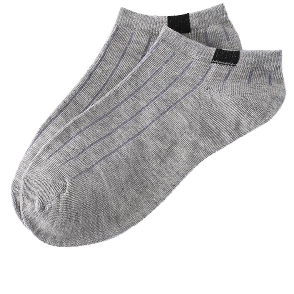 Een Paar Katoenen Sokken Vrouwen Mannen Ademende Sport Korte Sokjes Mode Effen Kleur Onzichtbare Antislip Elastische Boot sok: GRAY