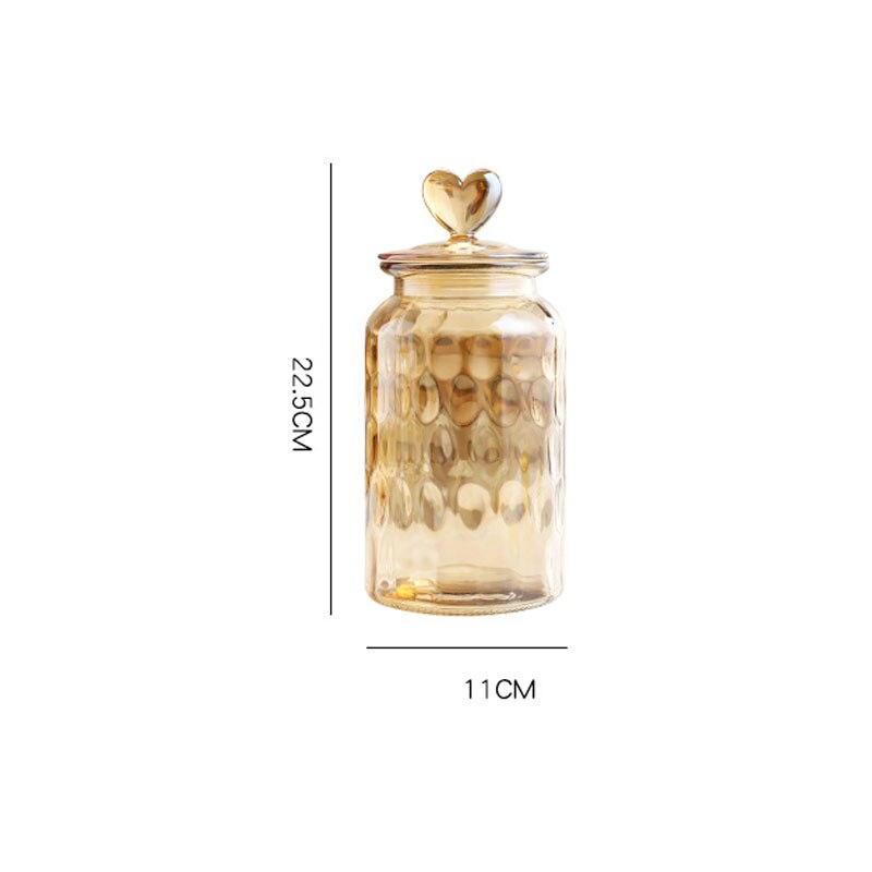 Eurooppalainen lasi säilytyspurkki geometriset kuviot helpotus sisustus pöytäkoneen karkkipurkit keittiön sinetti muroannostelija kodinsisustus: A-iso -1350ml