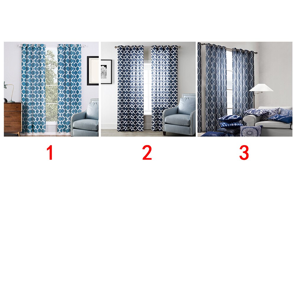 2pcs Stylish Window Floral Balcony Curtain Patio Door Panels Eyelet Home Decor Printed Linen Drapes Simple Semi Shading