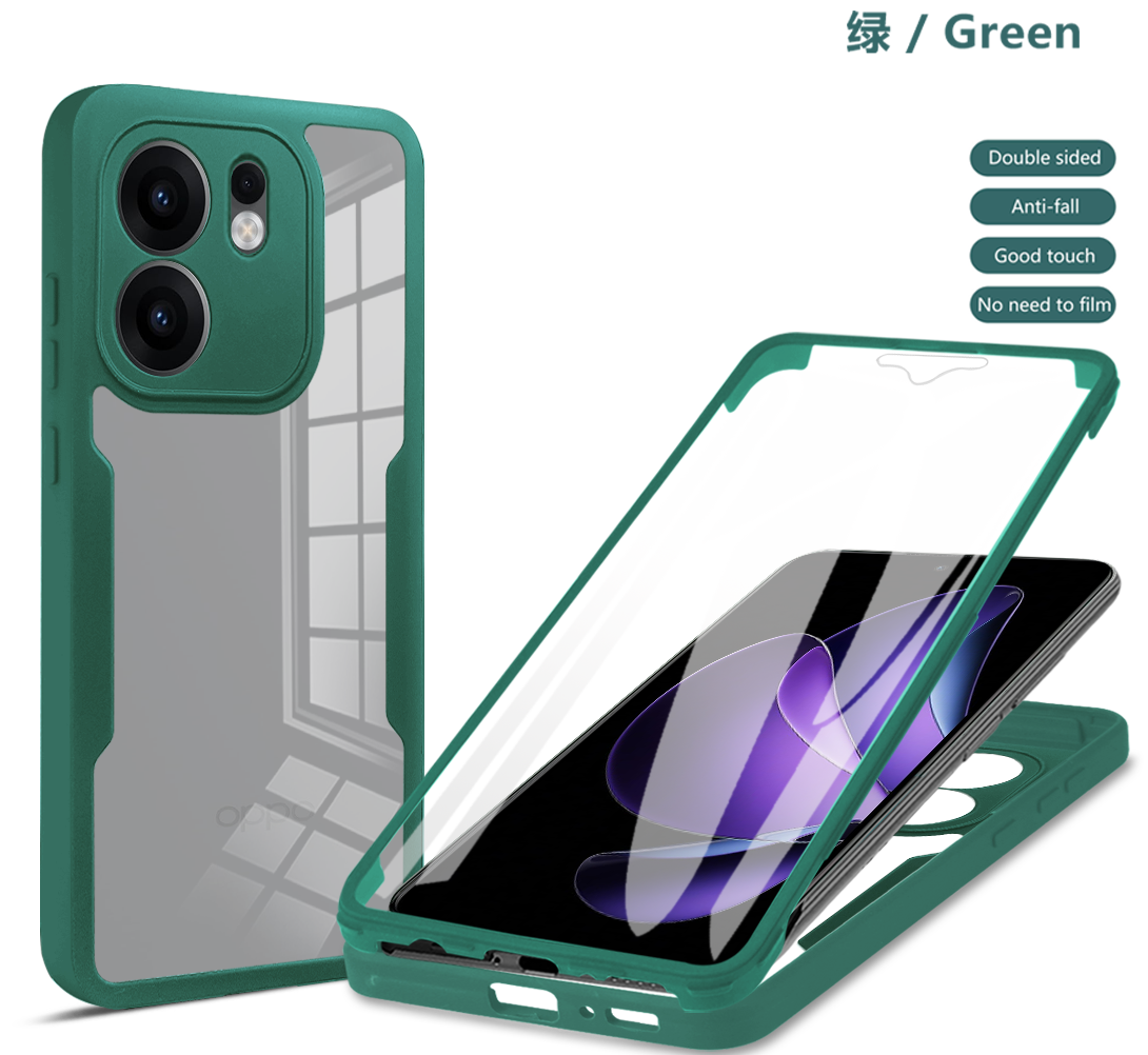 Full Body Protection Shockproof Case for OPPO Reno 13F 13FS 5G Reno 13 Pro Reno13 Protective Cover Clear Fundas Coque Capa: green / For iPhone 15 Pro