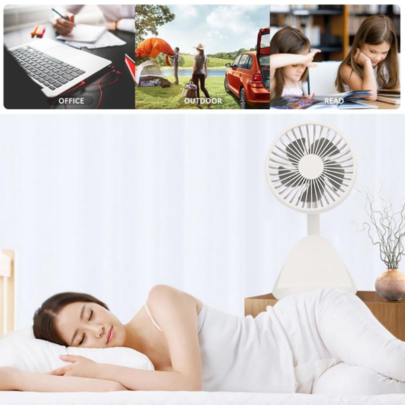 2 IN 1 USB Desk Fan Small Personal Desktop Table Fan With 3 Powerful Speeds Portable Air Cooling Fan For Office Bedroom