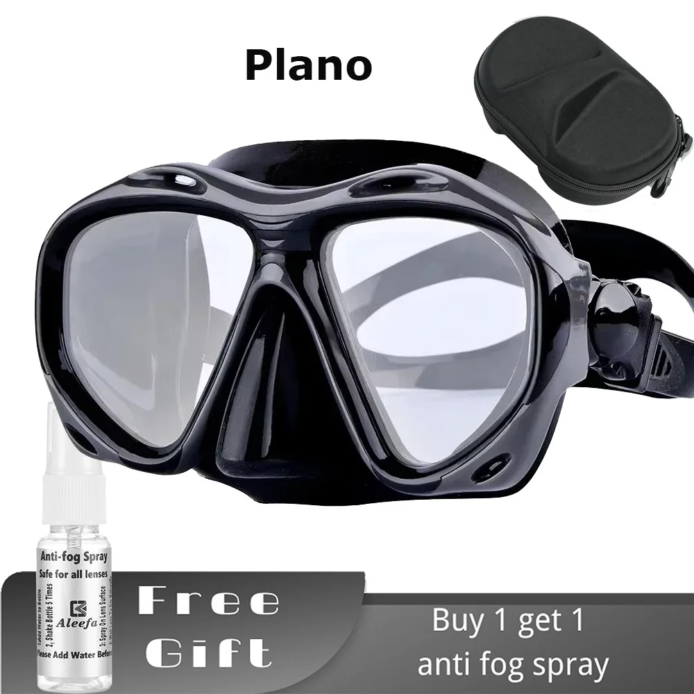 +2,0 a +5,0 Mascarilla de buceo para hipermetropía con lentes de vidrio templado, equipo para hombres y mujeres, spray antivaho: YELLOW