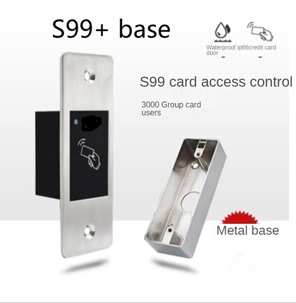 Embedded Fingerprint Door Access Control System IP66 Waterproof Outdoor RFID Access Control for Electric Magnetic Strike Lock: S99 with base