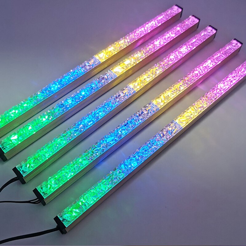 COOLMOON 2PCS Computer RGB Color Light Strip Chassis Light with Controller with netic Multicolor RGB Pollution Color Lamp