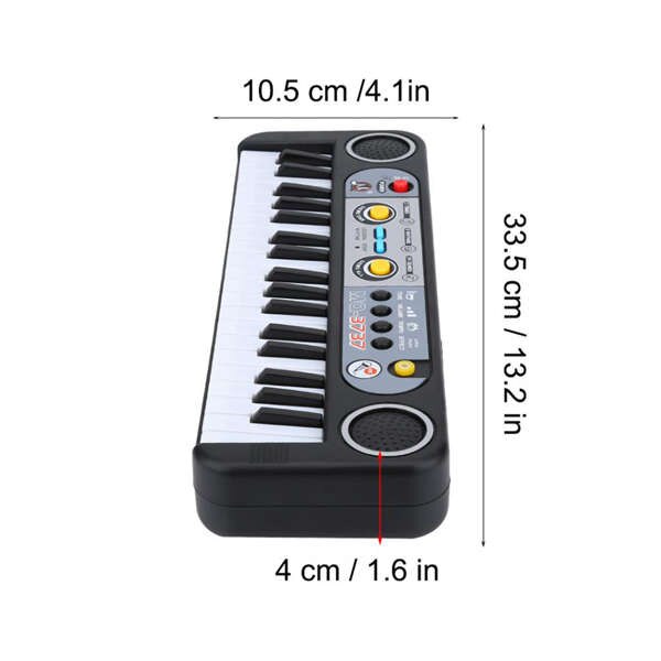 37 Keys Electronic Organ Digital Piano Keyboard with Microphone Kids Toys Stave Music Toy Develop Child's Talents MQ-3737