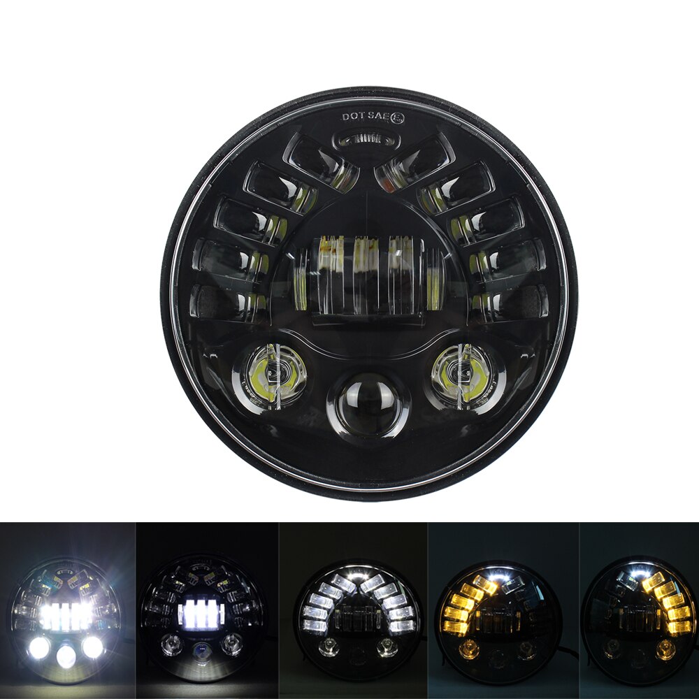 7 inch ronde superwitte led-koplamp voor davidson softail touring electra road king street glide: Default Title