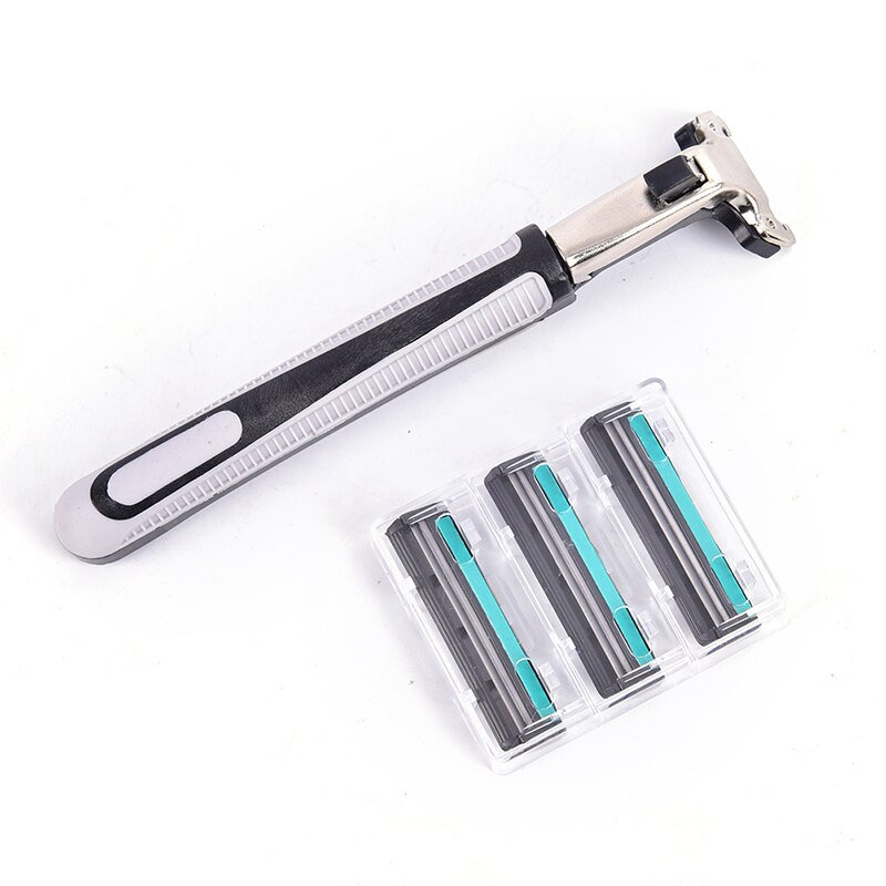 3 stk sikkerhedsskraber dobbeltlags barberkniv krops-ansigtsbarbering barberblade til standard skægbarberknive trimmer manuel barbermaskine