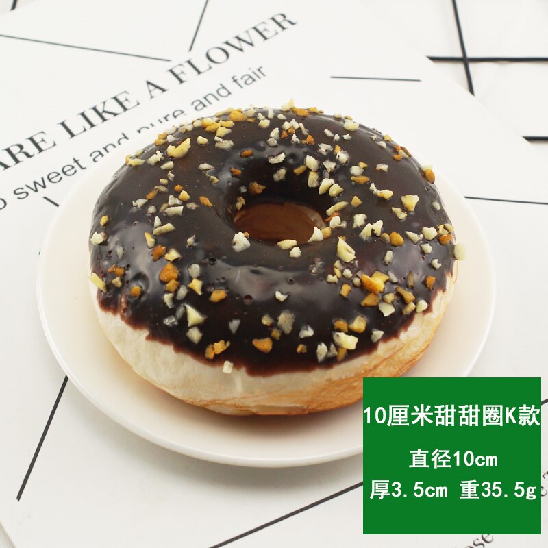 10Cm Kunstmatige Donut Voedsel Chocolade Taart Zoete Roll Kunstmatige Mini Squishy Donut Simulatie Model Fotografie Decoratie Props: 10cm blackkeli
