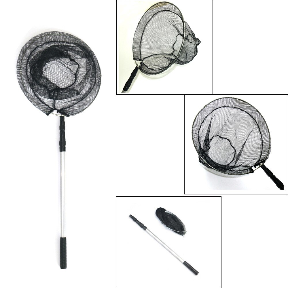 1.5M Folding Fishing Net Retractable Telescoping Aluminum Alloy Pole Super Folding Landing Net #jsw