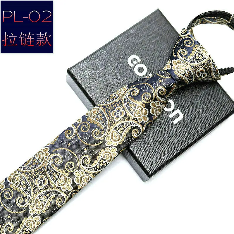 48*6 Cm Mannen Stropdas Bedrijf Formele Kleding Dragen Streep Effen Kleuren Rits Stropdas Voor Mannen slim Skinny Tie: PL-02