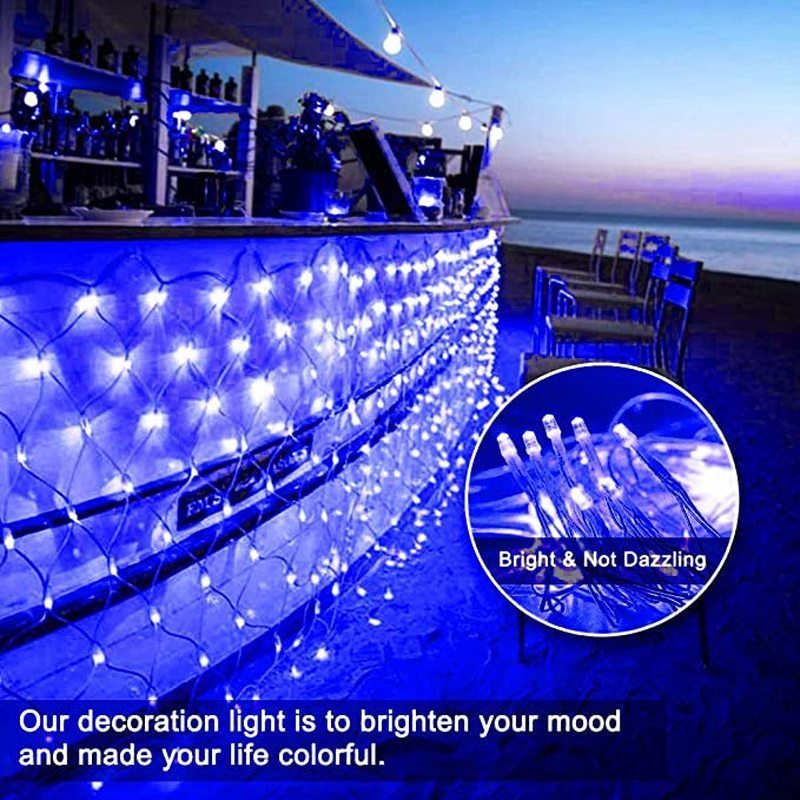 220V Led Net Mesh Fairy String Licht 1.5X1.5M 3X2M 6X4M garland Gordijn Kerst Fairy Light Wedding Party Licht