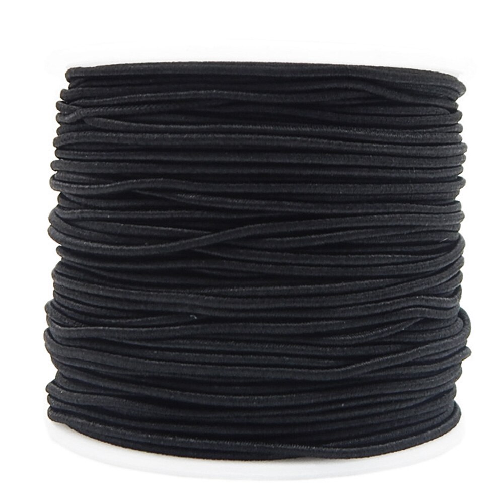 Cordon élastique cylindrique rond 0.8mm/1mm | Accessoires de couture à noyau cylindrique pour chapeaux/perles, fournitures artisanales noir/blanc #734: black 0.8mm