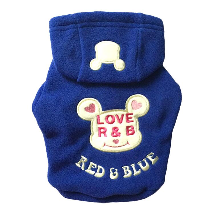 Manteau de chat mignon de bande dessinée veste vêtements pour animaux de compagnie en coton doux et chaud pour petits chats chaton pull chiens chiot costumes vêtements pour chats: Bleu / Xs