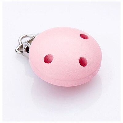 10pcs/lot Wooden Baby Children Pacifier Holder Clip Infant Cute Round Nipple Clasps For Baby Product: pink