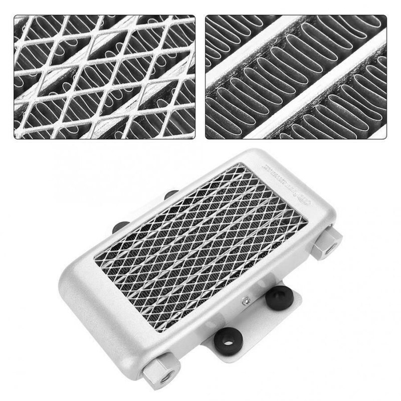 Enfriador de aceite de motor para motocicleta radiador de refrigeración 65Ml aluminio plateado para motocicleta 100CC-250CC moto de cross ATV
